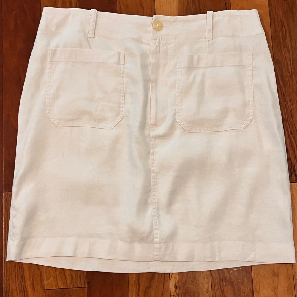 MAEVE by ANTHROPOLOGIE Linen Skirt Cream Color Spring Summer Chic Quality Piece